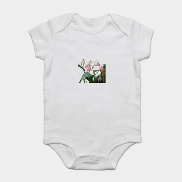 The Droplets add a Fresh and Delicate Touch to the Flowers and Their Green Leaves Baby Bodysuit by animegirlnft